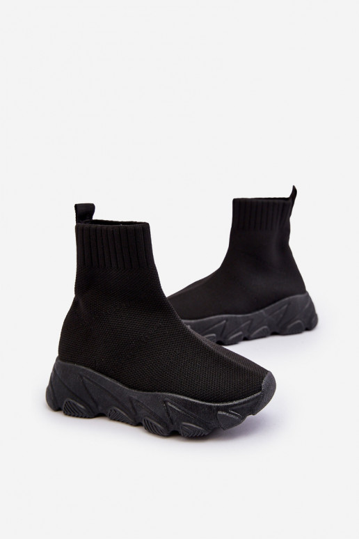 mit sockenartigen Schuhen Kinder-Sneaker in schwarzer Farbe Zaelin mit sockenartigen Schuhen Kinder-Sneaker in schwarzer Farbe Zaelin