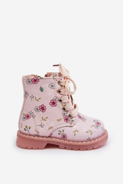 Gewärmte Kinderstiefel mit Reißverschlüssen rosa Farbe Dolida