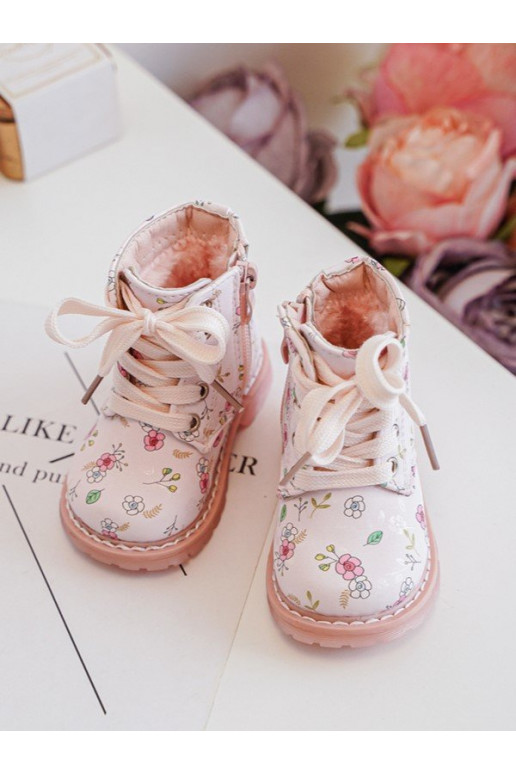 Gewärmte Kinderstiefel mit Reißverschlüssen rosa Farbe Dolida