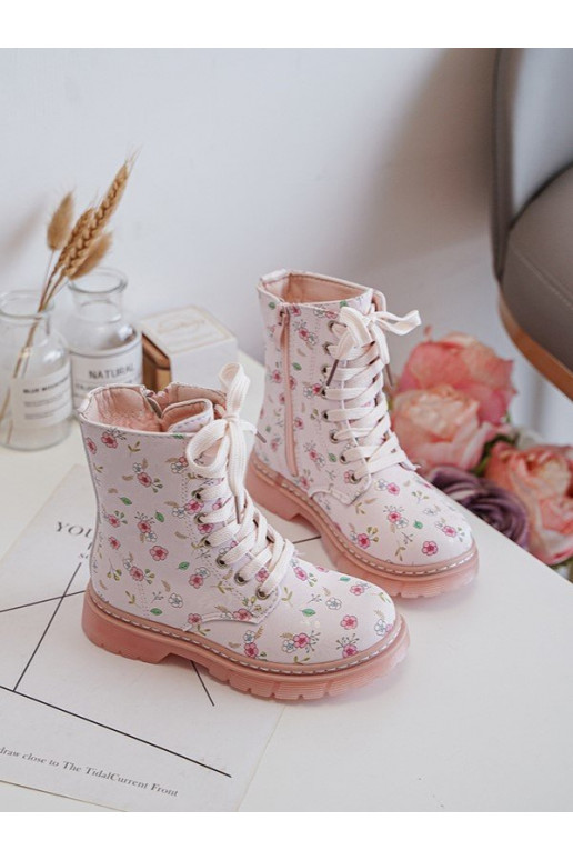 Gewärmte Kinderstiefel mit Reißverschlüssen rosa Farbe Dolida