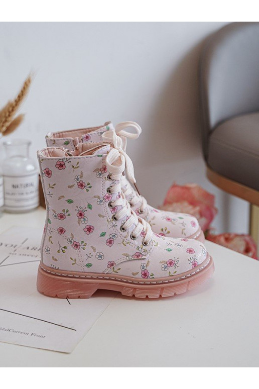Gewärmte Kinderstiefel mit Reißverschlüssen rosa Farbe Dolida