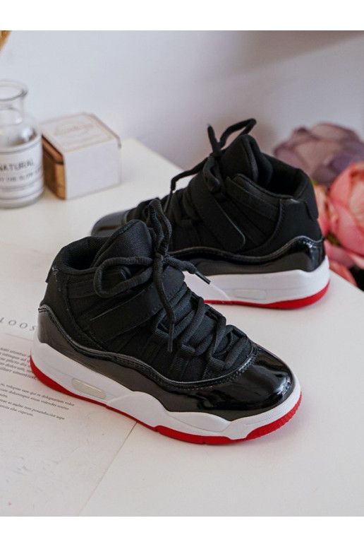 Kinder-Sneaker mit Schnürsenkeln Schwarz und Rot Darina Kinder-Sneaker mit Schnürsenkeln Schwarz und Rot Darina