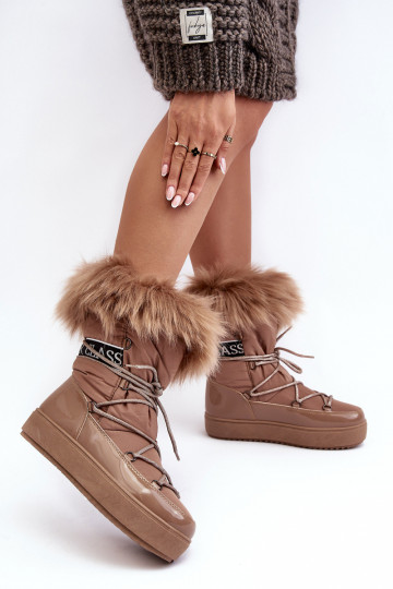 Schneestiefel mit Schnürsenkel beige Santero 2