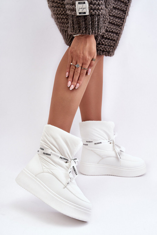 Schneestiefel Wiązaniem weiße Farbe Siracna Schneestiefel Wiązaniem weiße Farbe Siracna