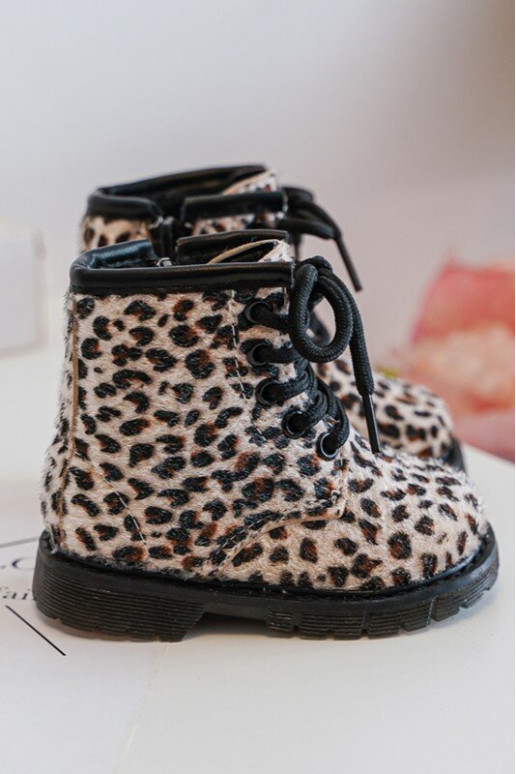 Warme Kinderschuhe mit Reißverschlüssen beige Goopy