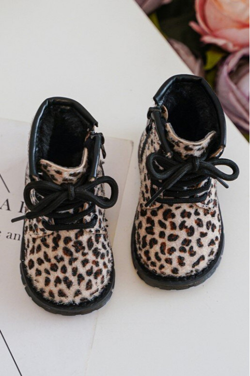 Warme Kinderschuhe mit Reißverschlüssen beige Goopy