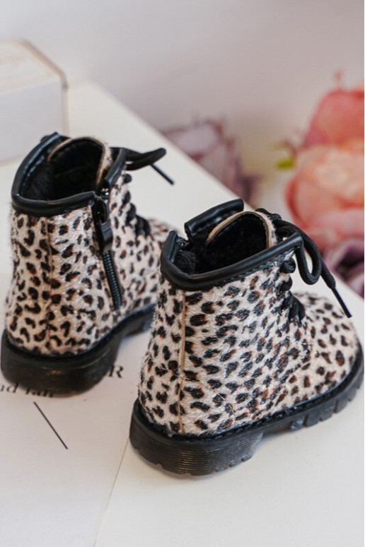 Warme Kinderschuhe mit Reißverschlüssen beige Goopy