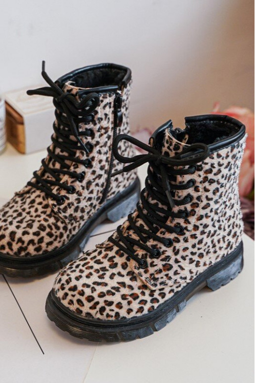 Warme Kinderschuhe mit Reißverschlüssen beige Goopy