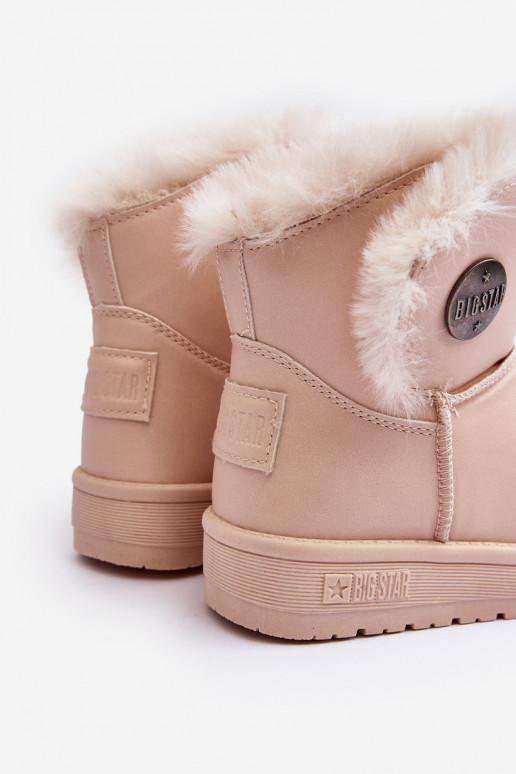 Gewärmte Kinder-Schneestiefel mit Fell innen beige Big Star MM374084