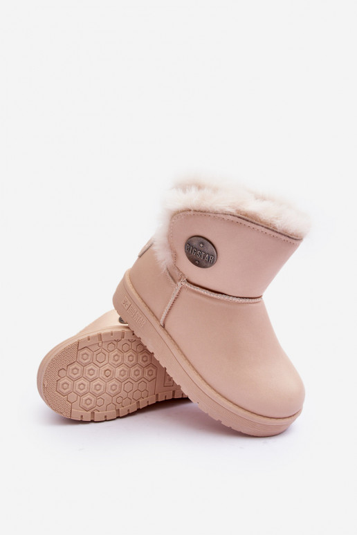 Gewärmte Kinder-Schneestiefel mit Fell innen beige Big Star MM374084