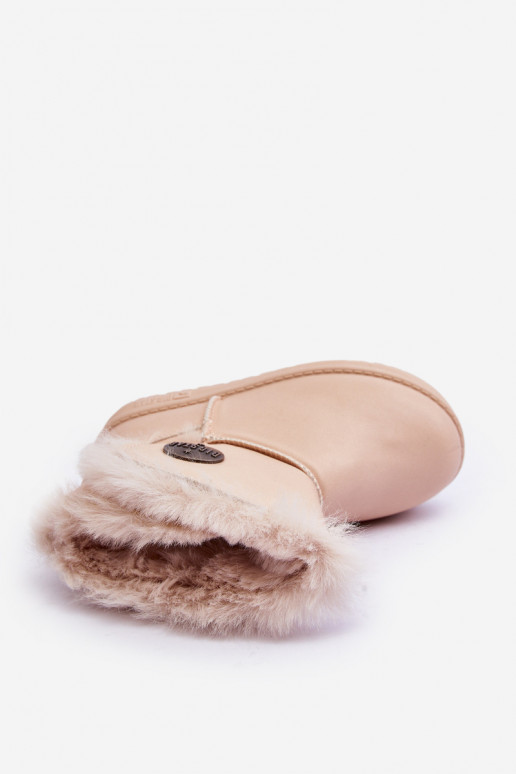 Gewärmte Kinder-Schneestiefel mit Fell innen beige Big Star MM374084