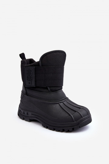 Kinder-Schneestiefel mit Klebeverschlüssen, warm, schwarz, Big Star MM374122