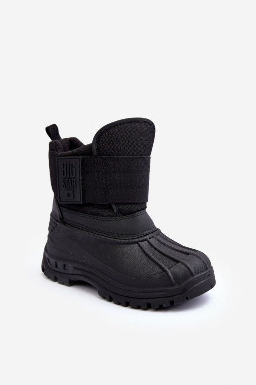 Kinder-Schneestiefel mit Klebeverschlüssen, warm, schwarz, Big Star MM374122