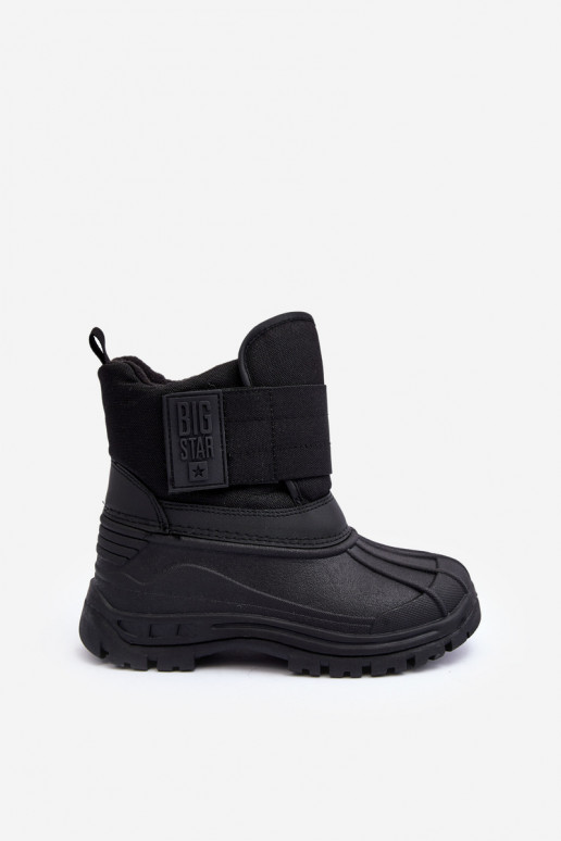 Kinder-Schneestiefel mit Klebeverschlüssen, warm, schwarz, Big Star MM374122