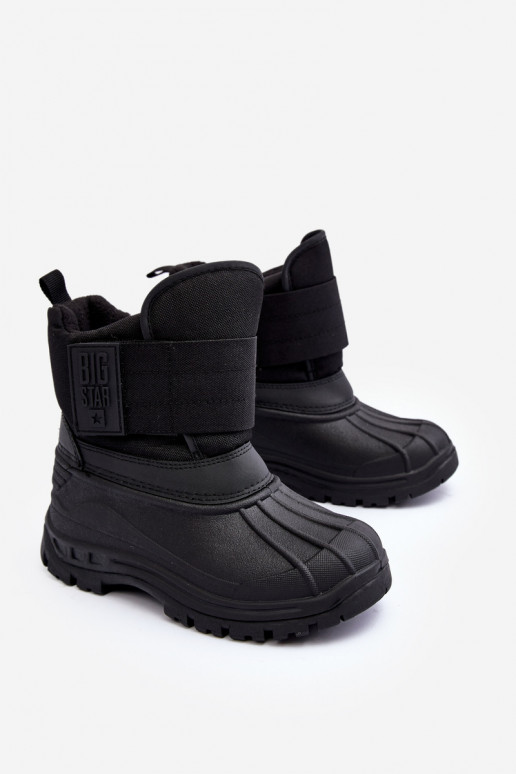 Kinder-Schneestiefel mit Klebeverschlüssen, warm, schwarz, Big Star MM374122