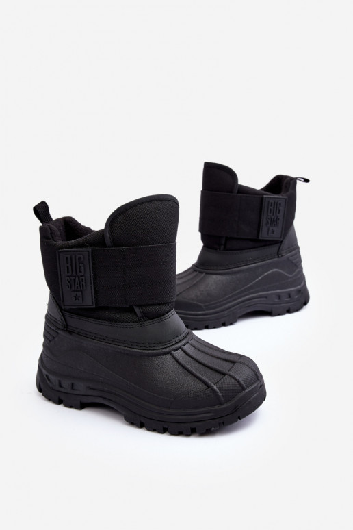 Kinder-Schneestiefel mit Klebeverschlüssen, warm, schwarz, Big Star MM374122