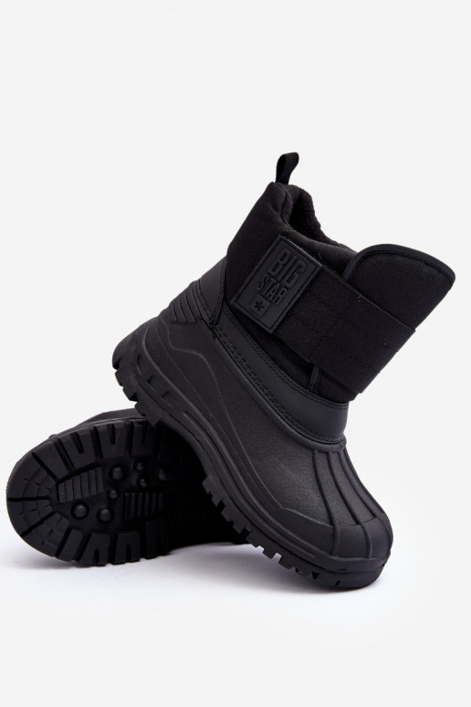 Kinder-Schneestiefel mit Klebeverschlüssen, warm, schwarz, Big Star MM374122