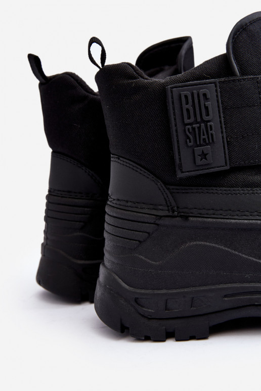 Kinder-Schneestiefel mit Klebeverschlüssen, warm, schwarz, Big Star MM374122