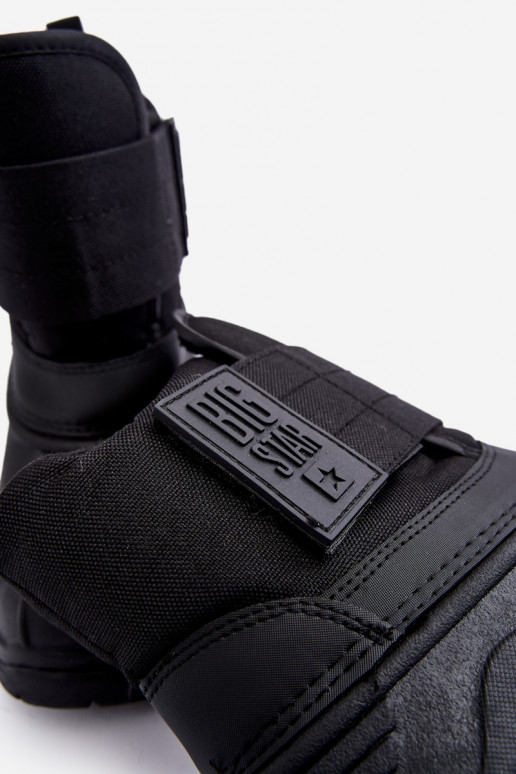 Kinder-Schneestiefel mit Klebeverschlüssen, warm, schwarz, Big Star MM374122