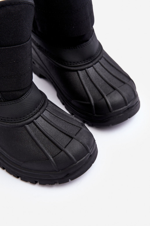 Kinder-Schneestiefel mit Klebeverschlüssen, warm, schwarz, Big Star MM374122