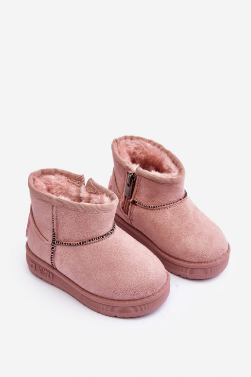 Gewärmte Kinder-Schneestiefel mit Reißverschlüssen rosa Big Star MM374101
