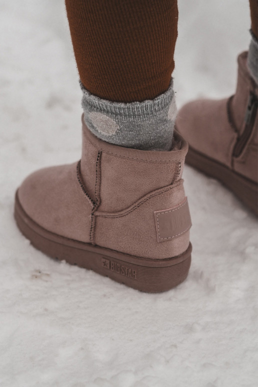 Gewärmte Kinder-Schneestiefel mit Reißverschlüssen rosa Big Star MM374101