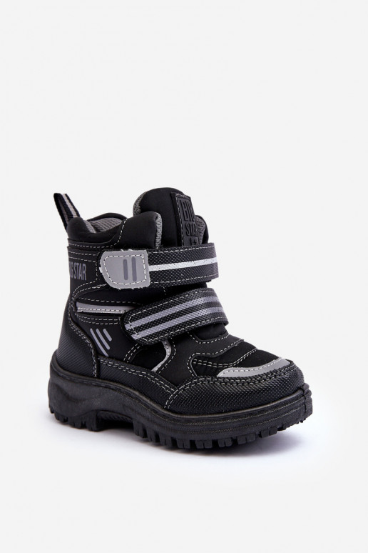 Beheizte Schneestiefel für Kinder mit Klebeverschlüssen schwarz Big Star MM374129