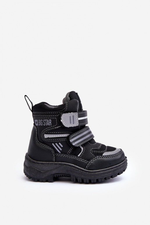 Beheizte Schneestiefel für Kinder mit Klebeverschlüssen schwarz Big Star MM374129