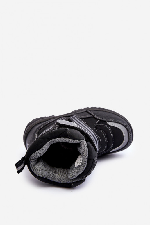 Beheizte Schneestiefel für Kinder mit Klebeverschlüssen schwarz Big Star MM374129