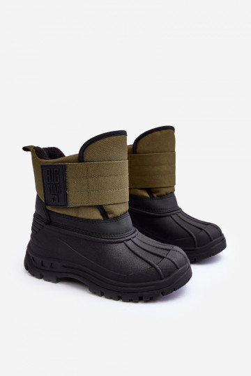 Kinder-Schneestiefel mit Klebeverschlüssen, warmer Khaki Big Star MM374123