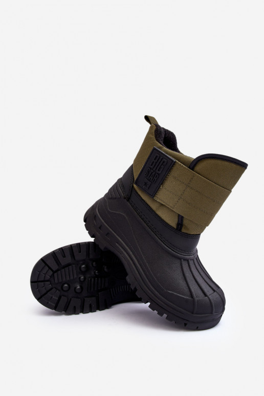 Kinder-Schneestiefel mit Klebeverschlüssen, warmer Khaki Big Star MM374123