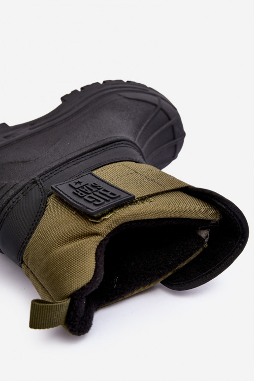 Kinder-Schneestiefel mit Klebeverschlüssen, warmer Khaki Big Star MM374123