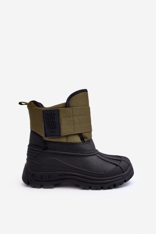 Kinder-Schneestiefel mit Klebeverschlüssen, warmer Khaki Big Star MM374123