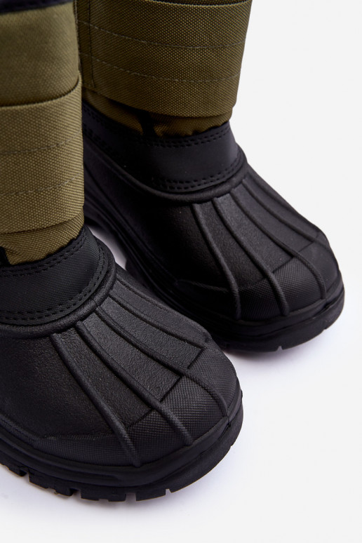 Kinder-Schneestiefel mit Klebeverschlüssen, warmer Khaki Big Star MM374123