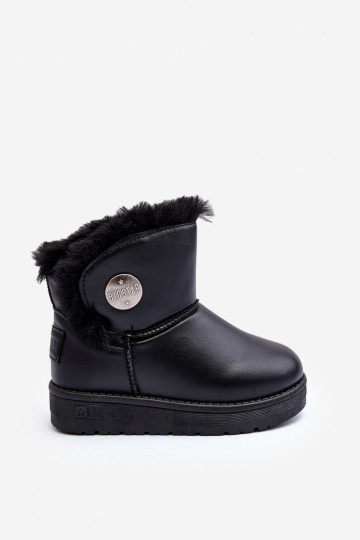 Gewärmte Kinder-Schneestiefel mit Fell innen in der Farbe Schwarz Big Star MM374082 2