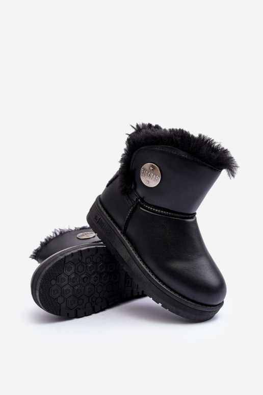 Gewärmte Kinder-Schneestiefel mit Fell innen in der Farbe Schwarz Big Star MM374082