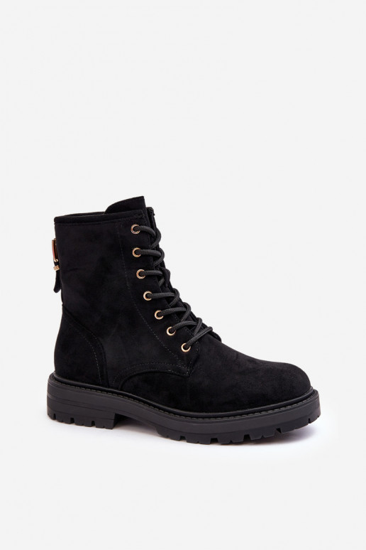 Stiefel mit Reißverschlüssen in der Farbe Schwarz von Ninsuni