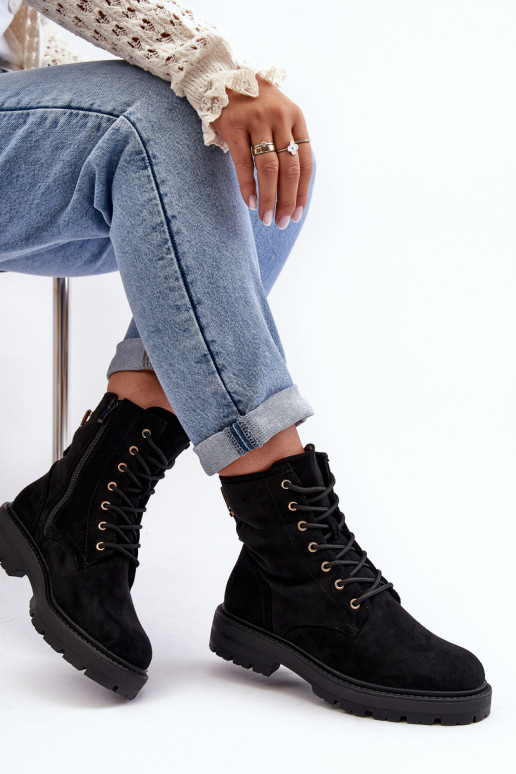 Stiefel mit Reißverschlüssen in der Farbe Schwarz von Ninsuni