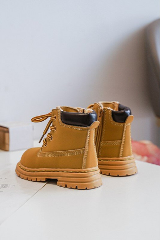 Kinderstiefel mit Reißverschlüssen in brauner Farbe Bansi