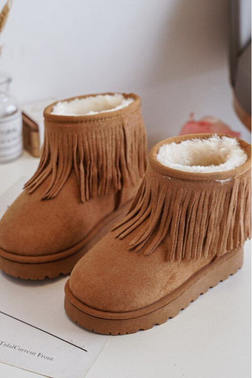Gewärmte Schneestiefel für Kinder i Frędzlami braune Farbe Nimia