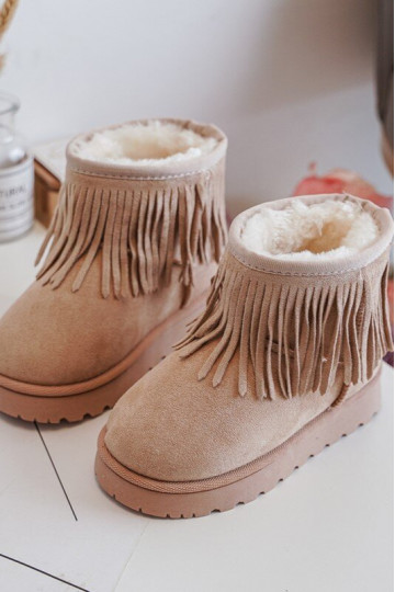 erwärmte Schneestiefel für Kinder i Frędzlami beige Nimia 2