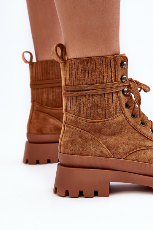 Stiefeletten mit Schnürsenkeln braune Gordts