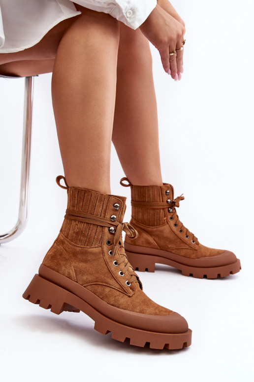 Stiefeletten mit Schnürsenkeln braune Gordts