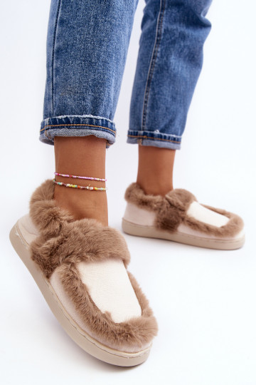 Hausschuhe mit Fell beige Sailey 2