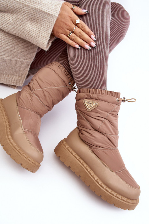 Schneestiefel mit massiver Sohle beige Lureta