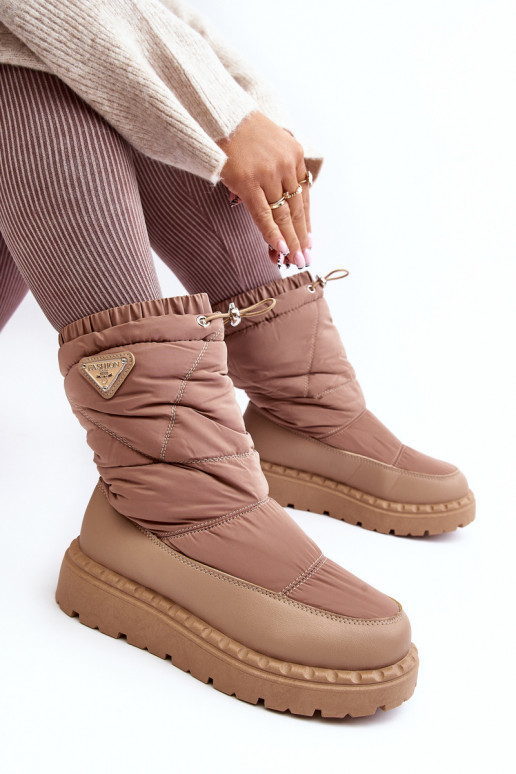 Schneestiefel mit massiver Sohle beige Lureta