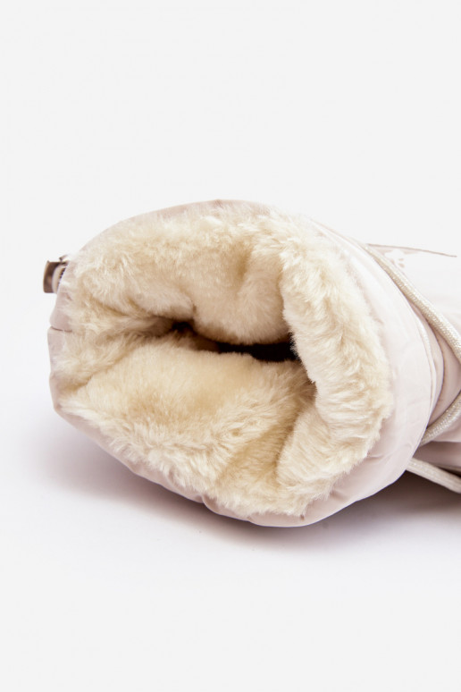 Schneestiefel mit Plateau und stylischen Details in Beige Fleure Schneestiefel mit Plateau und stylischen Details in Beige Fleure