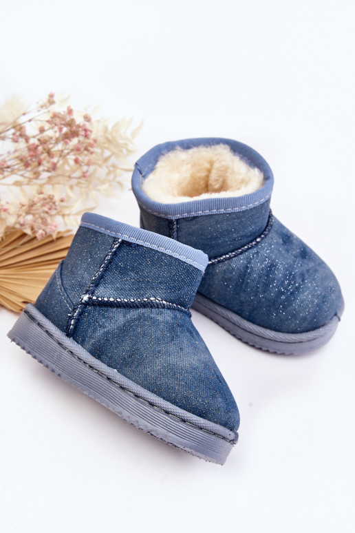 Kinder-Schneestiefel Stiefel mit Glanz in blauer Farbe Sulinne