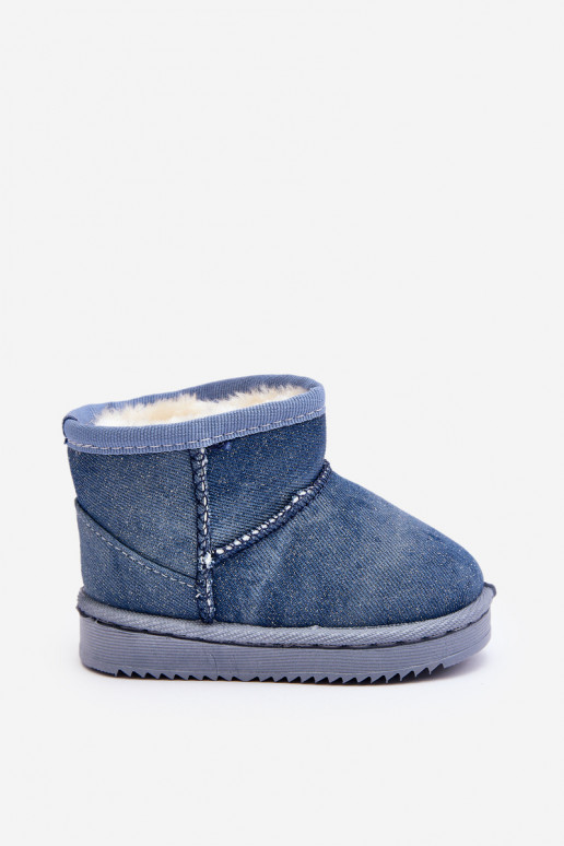 Kinder-Schneestiefel Stiefel mit Glanz in blauer Farbe Sulinne