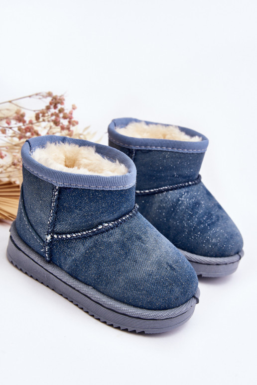 Kinder-Schneestiefel Stiefel mit Glanz in blauer Farbe Sulinne